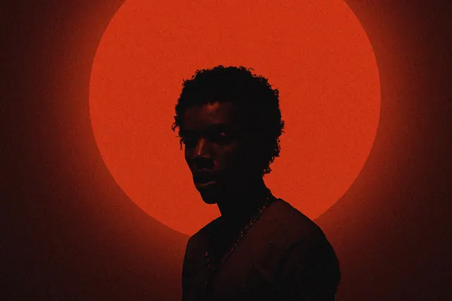 Red Sun Portrait, minimal, abstract, dark