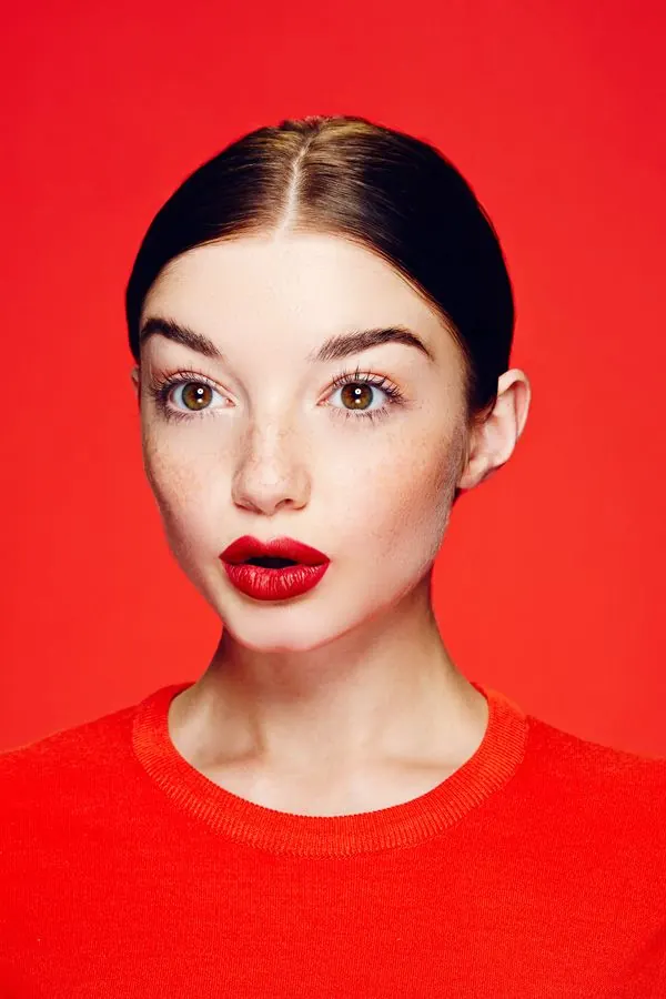 Portrait of a woman in red