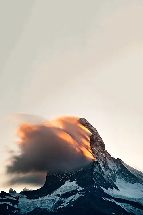 Mountain Peak at Sunset