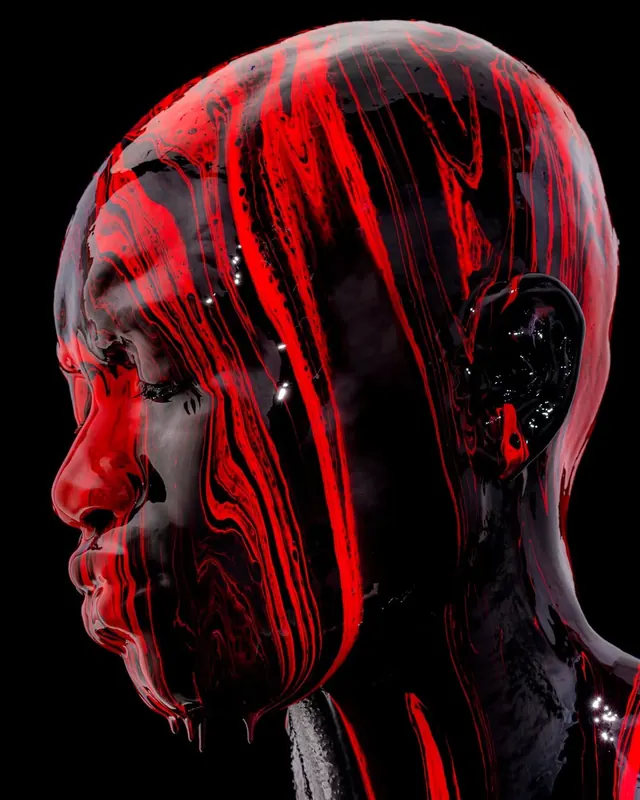 Red Drip Portrait