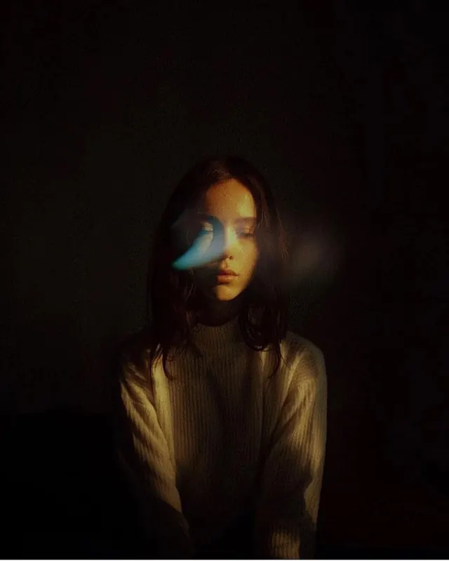 Ethereal Portrait with Light Projection
