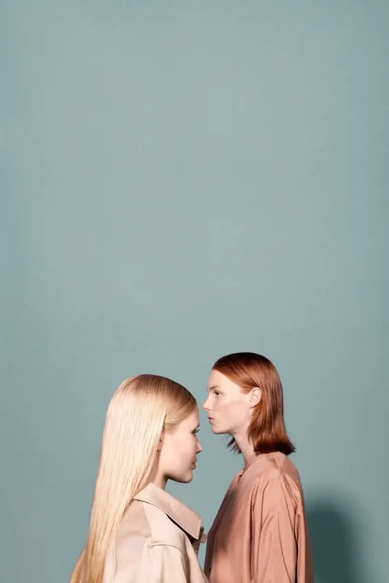 Two women in profile