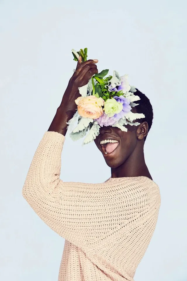 Woman with Floral Headpiece