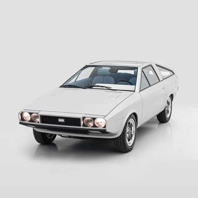 White Sports Car Studio Shot