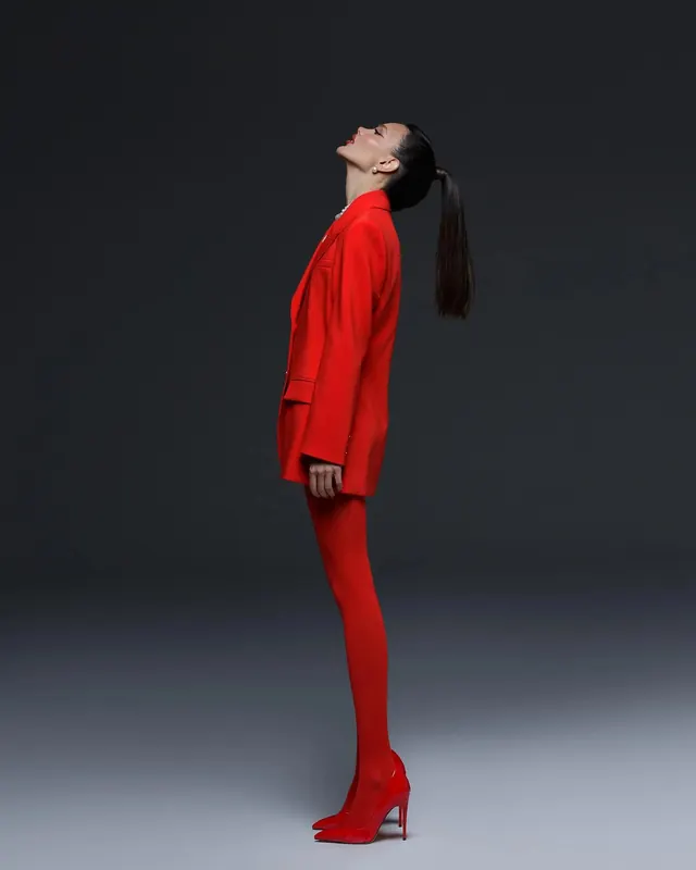 Red Avant-Garde Fashion Portrait