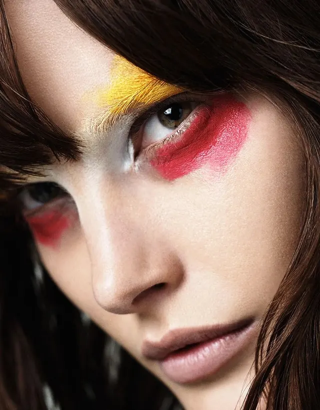 Abstract Portrait with Bold Color Blocking