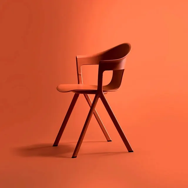 Monochromatic Orange Chair Study