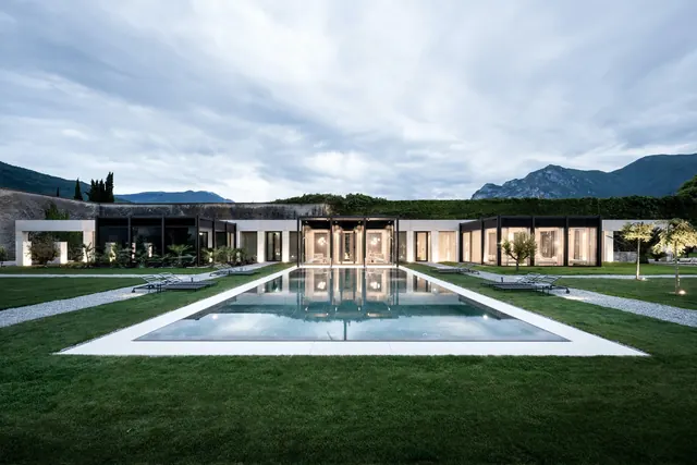 Modernist Pavilion with Reflecting Pool