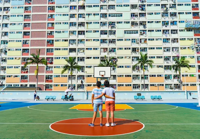 Basketball Court Scene