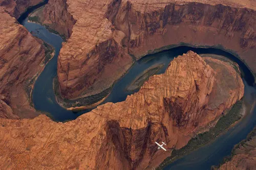 Aerial Canyon River Landscape