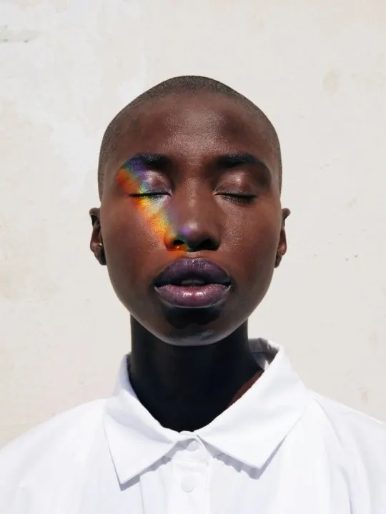 Portrait with Abstract Eye Graphic
