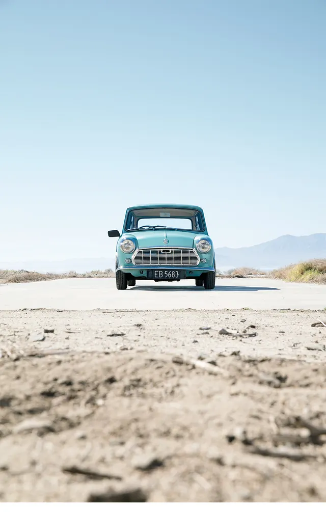 Vintage Car in Desert Landscape