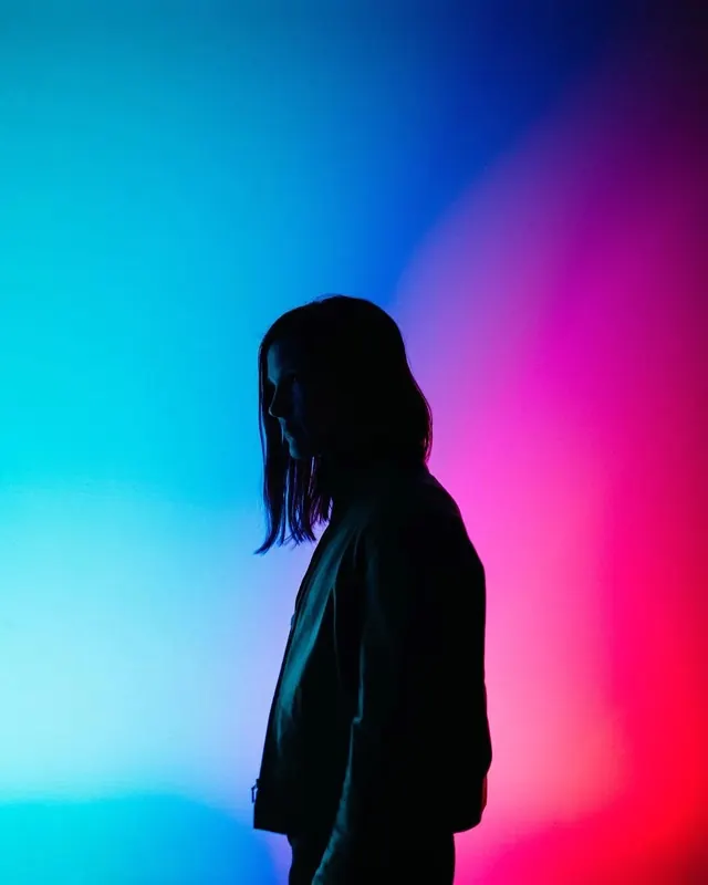 Silhouette in Neon Gradient