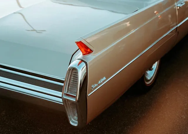 Vintage car rear detail shot, retro, photographic, cool