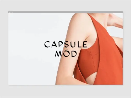 Capsule Mod fashion editorial, photographic, minimal, warm