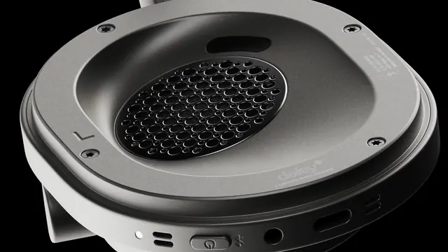 Industrial speaker product close-up, photographic, technical, monochrome