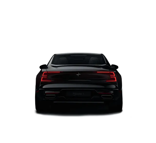 Polestar 1 rear view on green background, photographic, minimal, dark