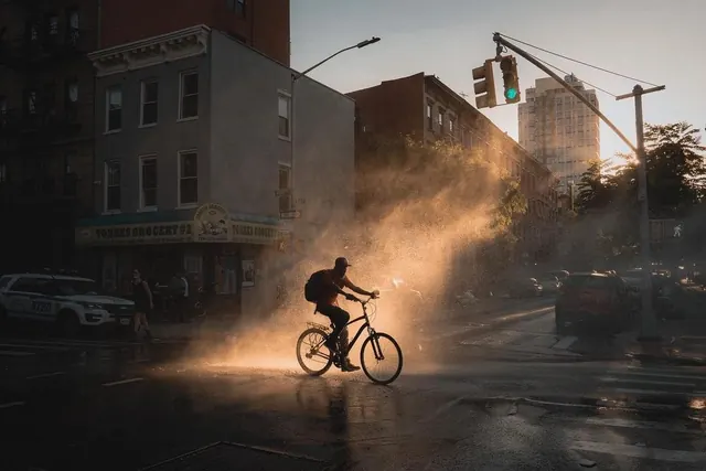 Cyclist in Night City