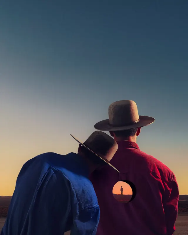 Two Figures in Hats