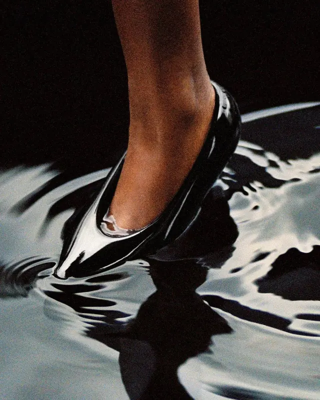 Reflective Footwear in Water