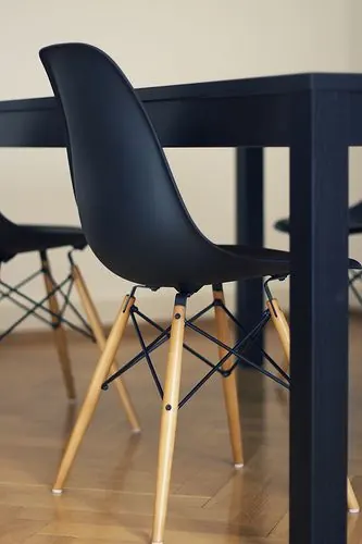Modern Black Chair and Table