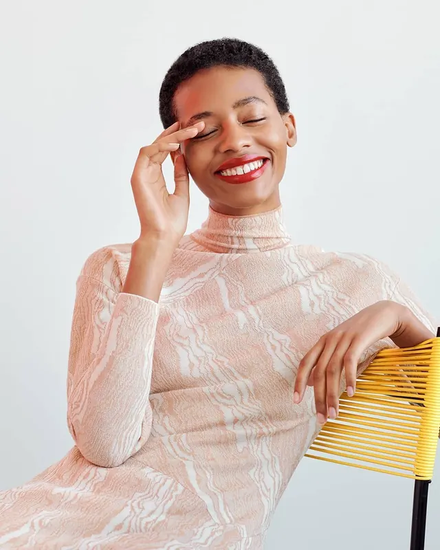 Woman in Sheer Textured Garment