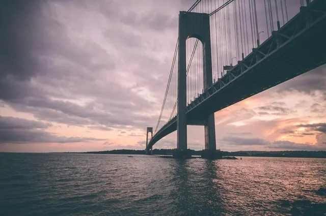 Suspension Bridge at Sunset