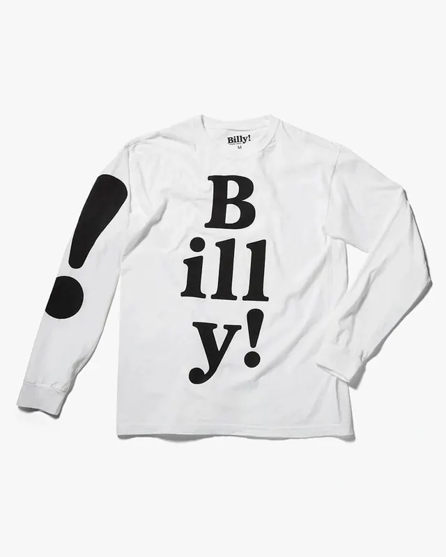 Billy long sleeve t-shirt flat lay, minimal, monochrome, light
