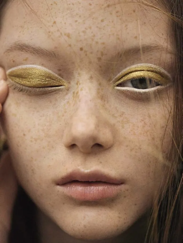 Close-up Portrait with Gold Eye Detail