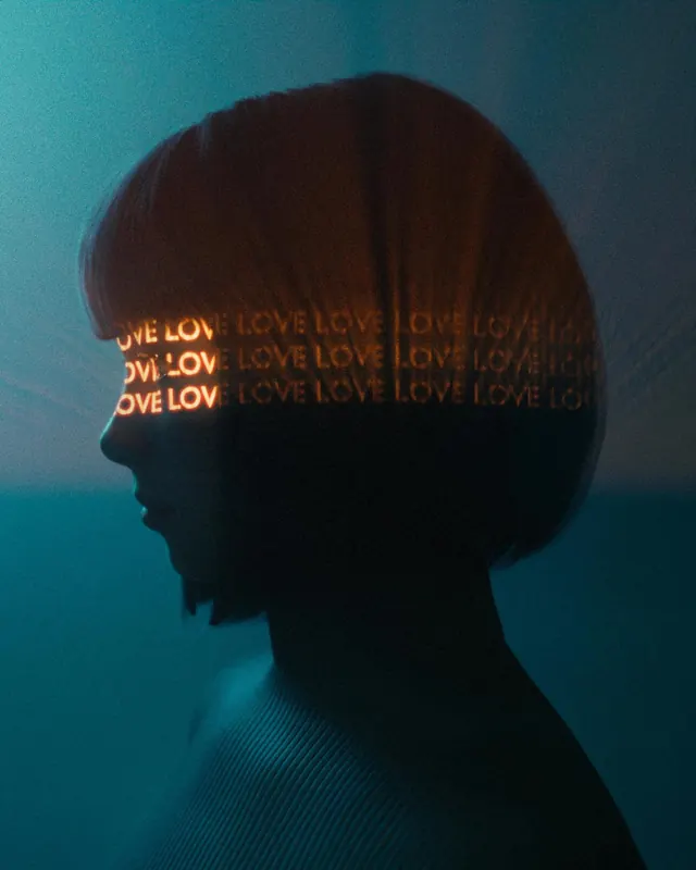 Profile Silhouette with Text Overlay