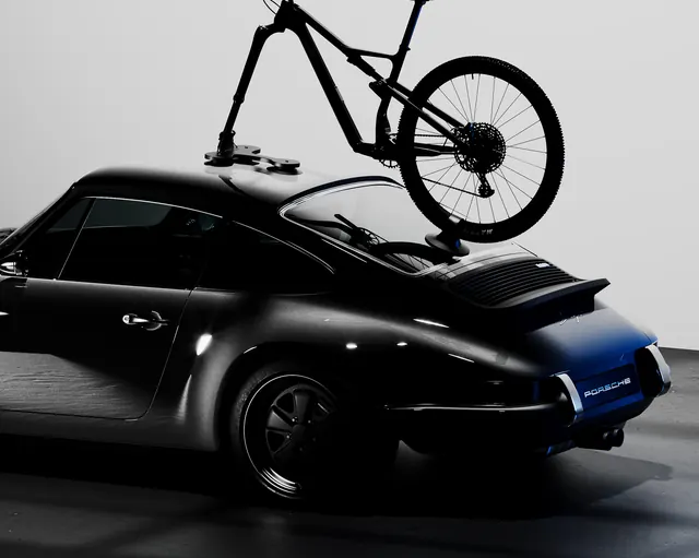 Mountain Bike and Car Studio Shot