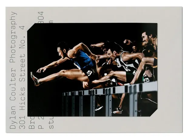 Dynamic hurdlers action sports photograph, photographic, editorial, dark