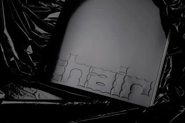 Abstract Line Art on Textured Surface