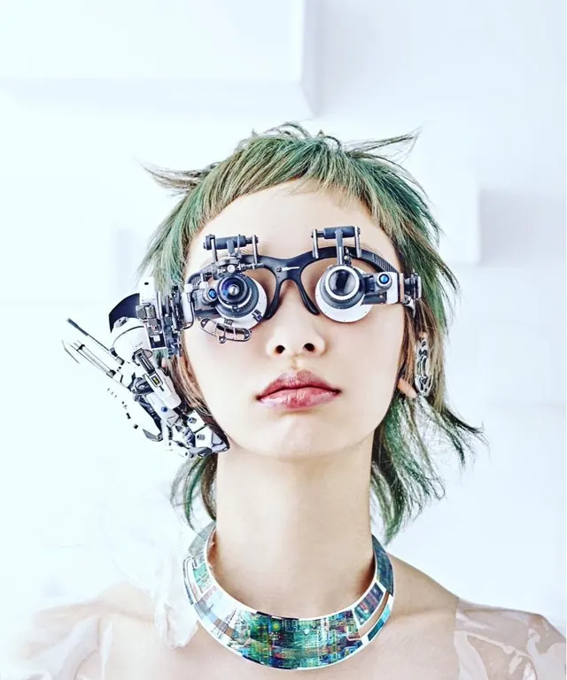 Cyberpunk Portrait with Metallic Accessories