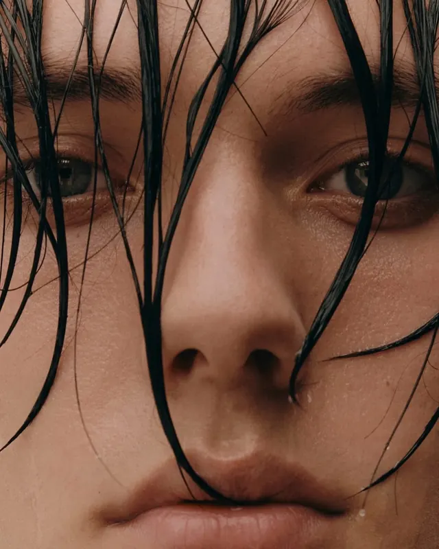 Close-up Portrait of Wet Face