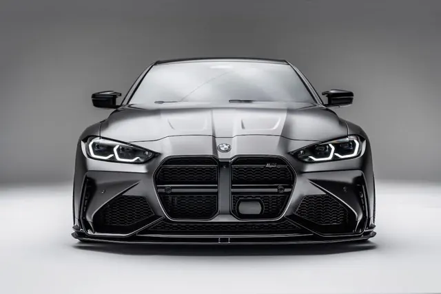 Front View of a Black Performance Car