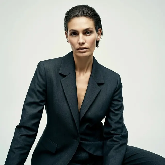 Studio Portrait of Woman in Blazer