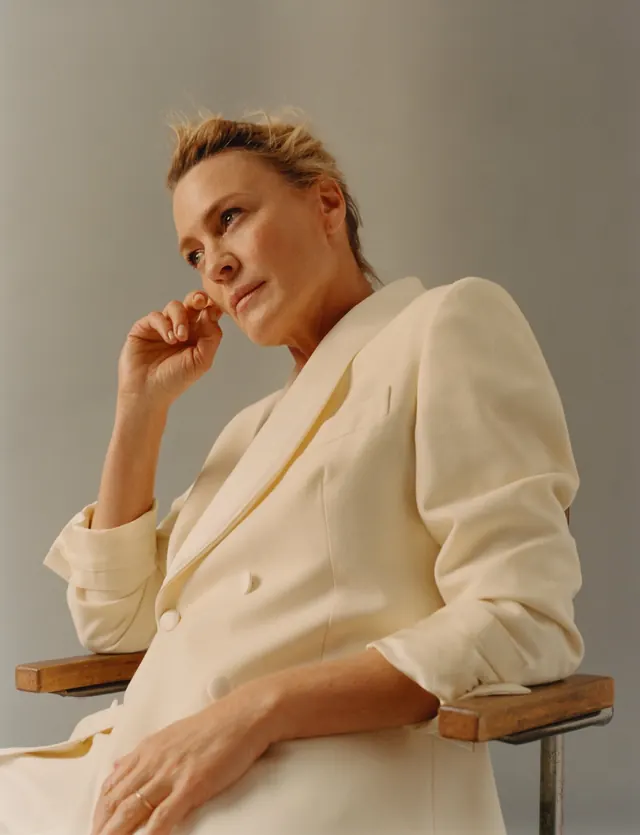 Woman in Cream Blazer Portrait