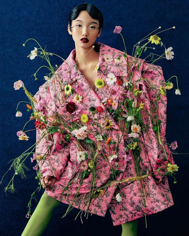 Floral Patterned Kimono Portrait