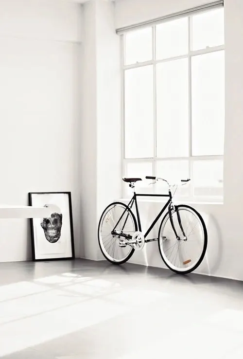 Minimalist Interior with Bicycle