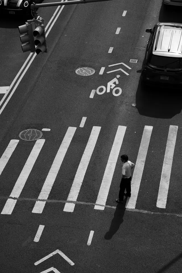 Monochrome Urban Street Scene