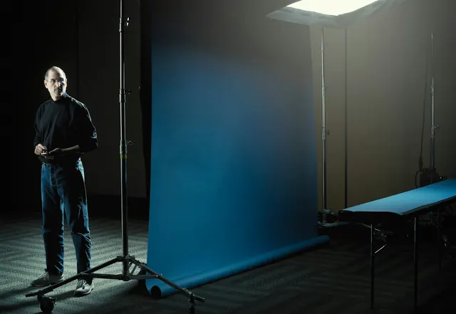 Studio Portrait with Blue Backdrop