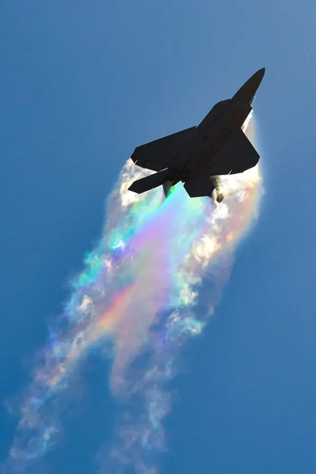 Jet Plane Rainbow Vapor Trail