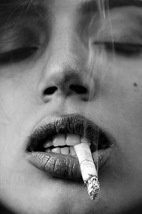 Monochrome Portrait with Cigarette