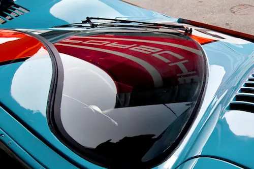 Red and Blue Automotive Detail
