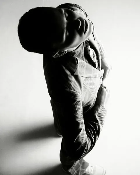 Monochrome Portrait of a Person in Reflection