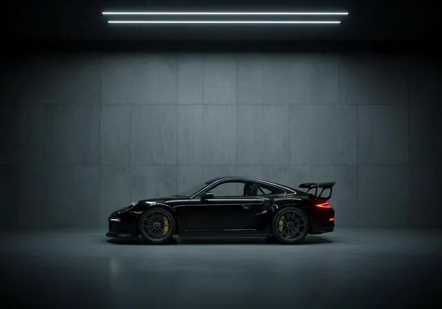 Black Sports Car Studio Shot