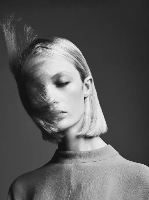 Monochrome Portrait with Motion Blur