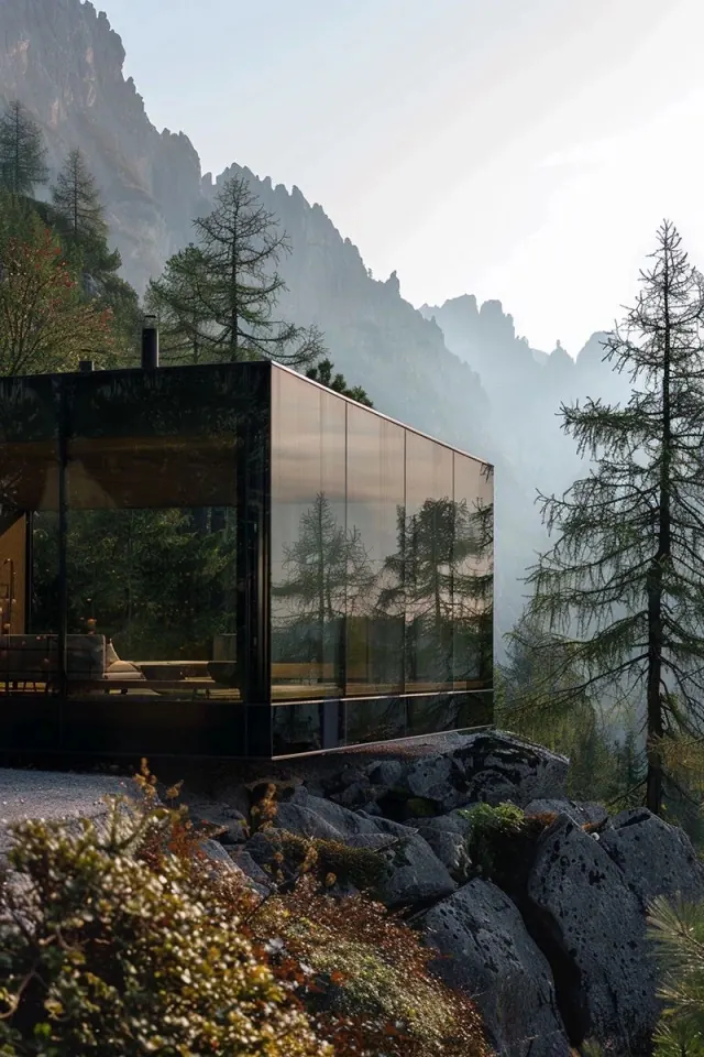 Modern Glass Pavilion in Forest