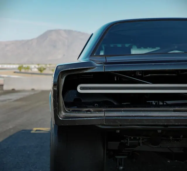 Black Classic Truck in Desert
